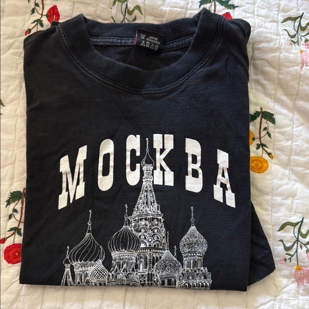 Vintage Moscow Black Cotton Tee